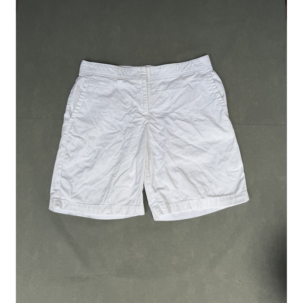 Charter Club Comfort Classic Shorts White Cotton Stretch Size 10 Mid Rise